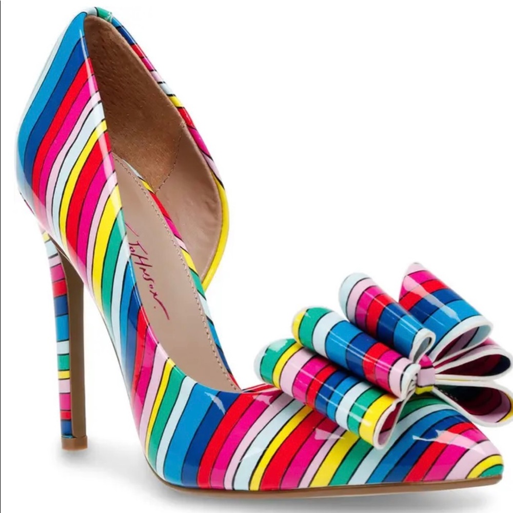 NWOT!NEVER WORN!BETSEY JOHNSON PRINCE MULTI COLOR PATENT PUMP!